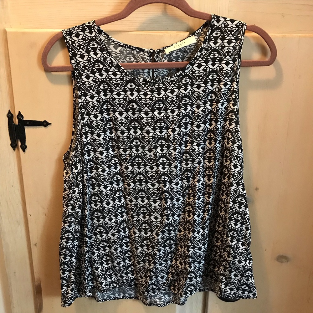 Black and White Printed Tank Top